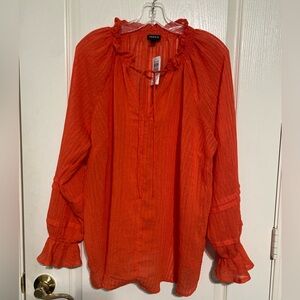 NWT Torrid size 1 long sleeve semi-sheer top